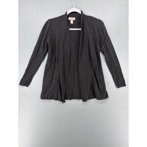 LOFT Womens Cardigan Charcoal Grey Open Front Knit‎ Sweater XSP